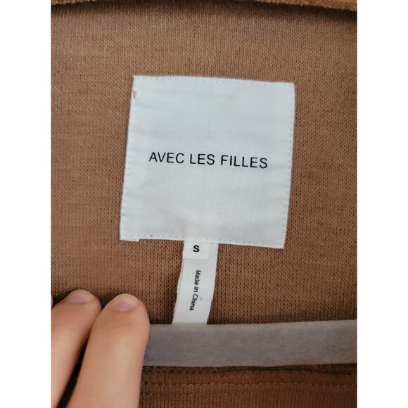 Avec Les Filles Oversized Boyfriend Cargo Utility Chore Cognac Brown Jacket Sm - Picture 2 of 6